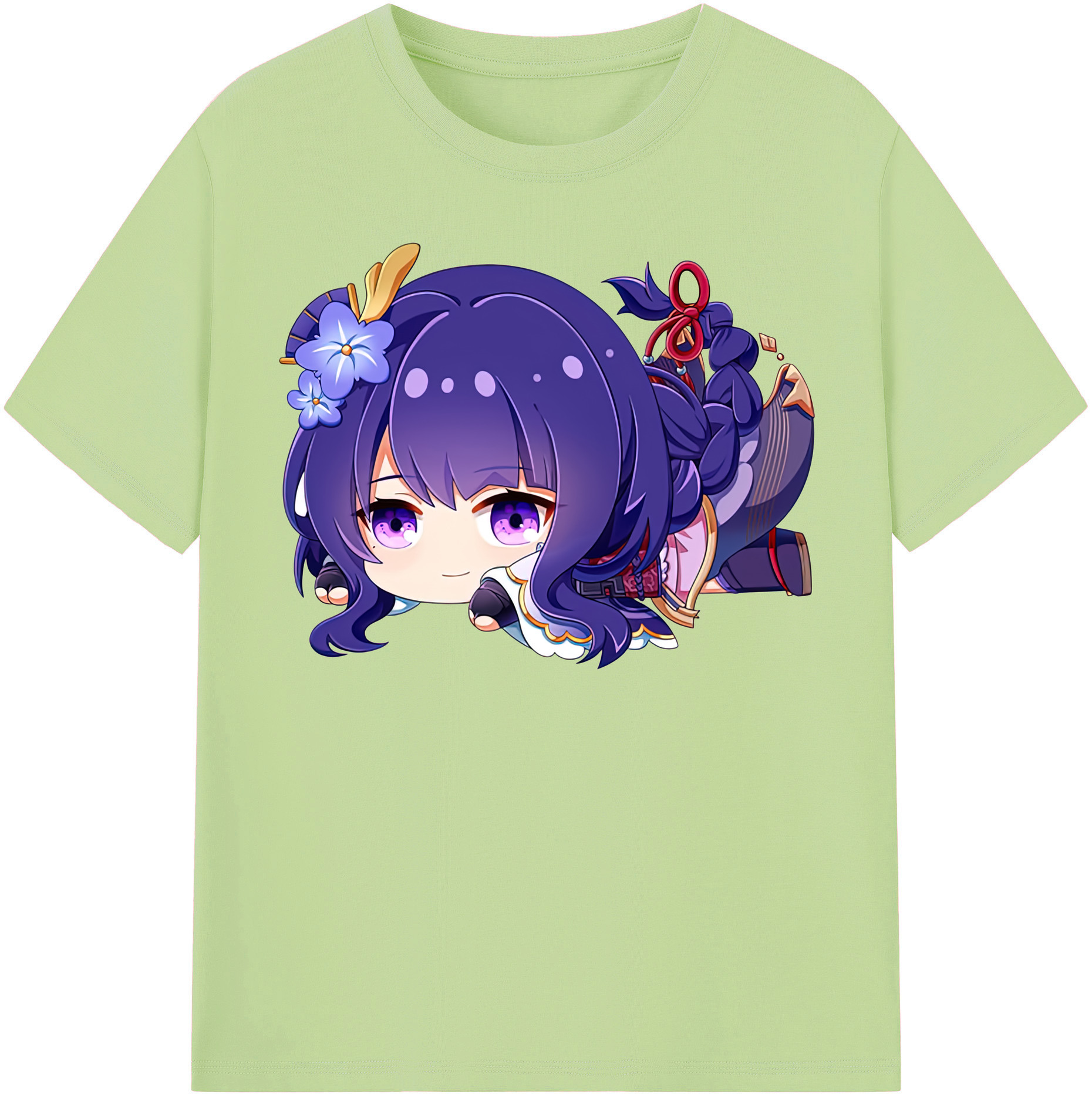 げんし神 雷電将軍 らいでんしょうぐん genshin Raiden Shogun 綿100％半袖Tシャツ（フロントプリント）